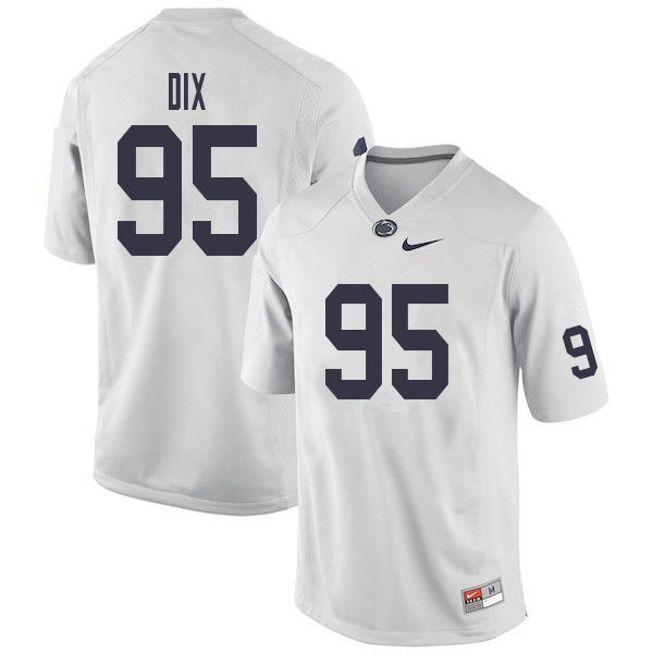 Men #95 Donnell Dix Penn State Nittany Lions College Football Jerseys Sale-White - Click Image to Close